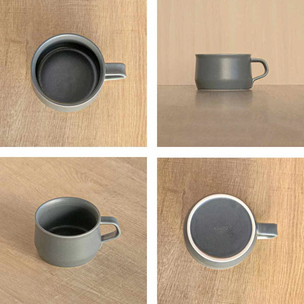 KINTO   Fog Wide Mug 320Ml Dark Gray Microwave Dishwasher Safe Durable