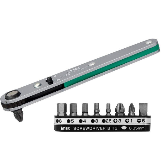 Anex Ratchet Driver Set Straight & Offset Type 9 Bit No. 425-9B Tool-Kiichin - The #1 Place for Japanese Goods in Your Hand!