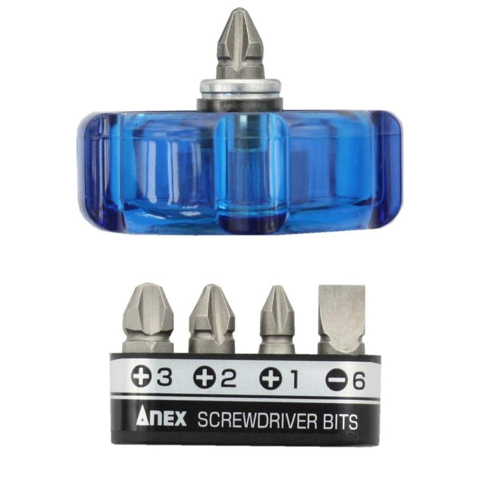 Anex No. 62 Starby Wide Handle Interchangeable Screwdriver Set - 5 Bits Annex Stool-Kiichin - The #1 Place for Japanese Goods in Your Hand!