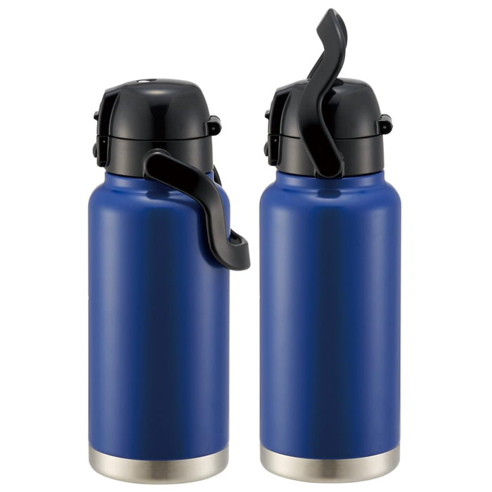 Skater Champion One-Push Direct Bottle with Handle 1000Ml Navy Std10H
