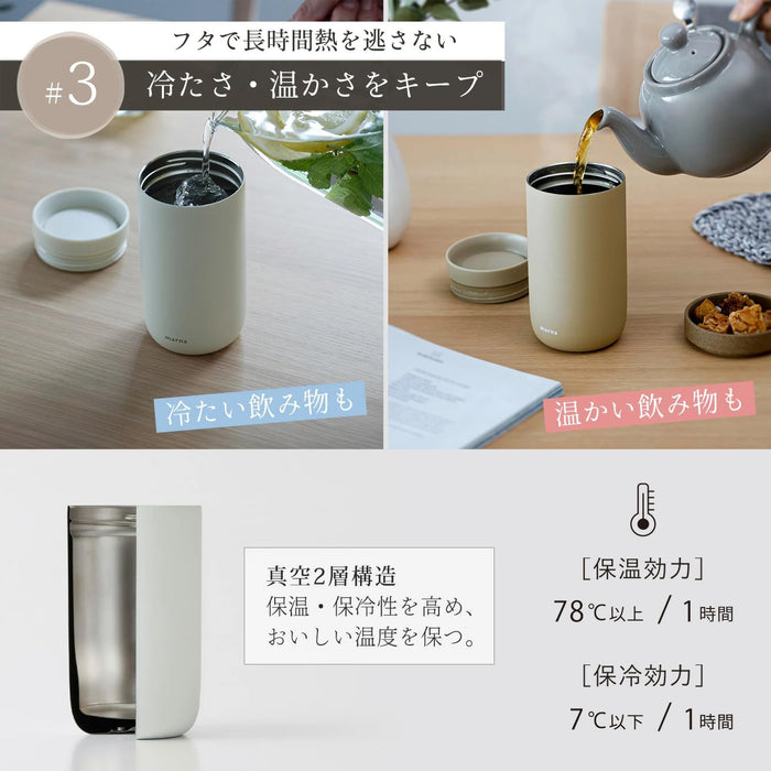 Marna 360 Tumbler 380ml Calm White Vacuum Insulated Lid Coffee Cup-Kiichin - The #1 Place for Japanese Goods in Your Hand!