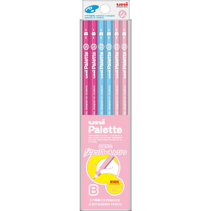 Mitsubishi Pencil Uni Palette B Non-Slip Pink Scraping Gripper Pack of 12-Kiichin - The #1 Place for Japanese Goods in Your Hand!