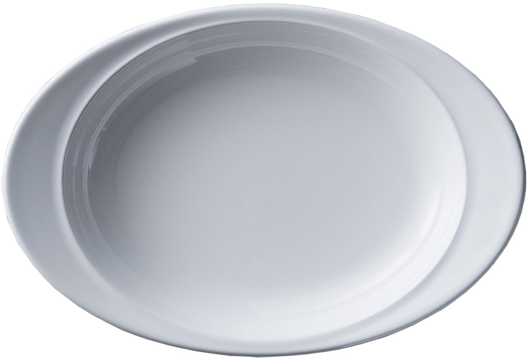 Noda Horo 28Cm White Enamel Oval Curry Pasta Plate Oven Safe Japan Made