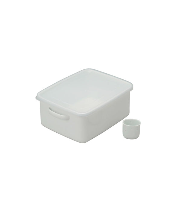 Noda Horo Enamel Pickle Container 5.8L Rectangle White Made in Japan