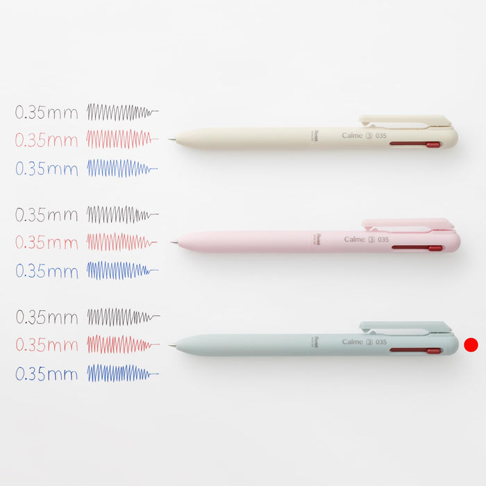 Pentel Calme Light Blue 0.35mm 3-Color Ballpoint Pen - Bxac33S2-Kiichin - The #1 Place for Japanese Goods in Your Hand!