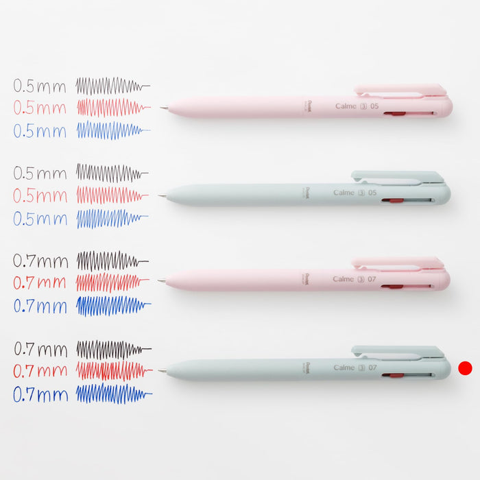 Pentel Calme 3-Color 0.7mm Ballpoint Pen in Light Blue-Kiichin - The #1 Place for Japanese Goods in Your Hand!