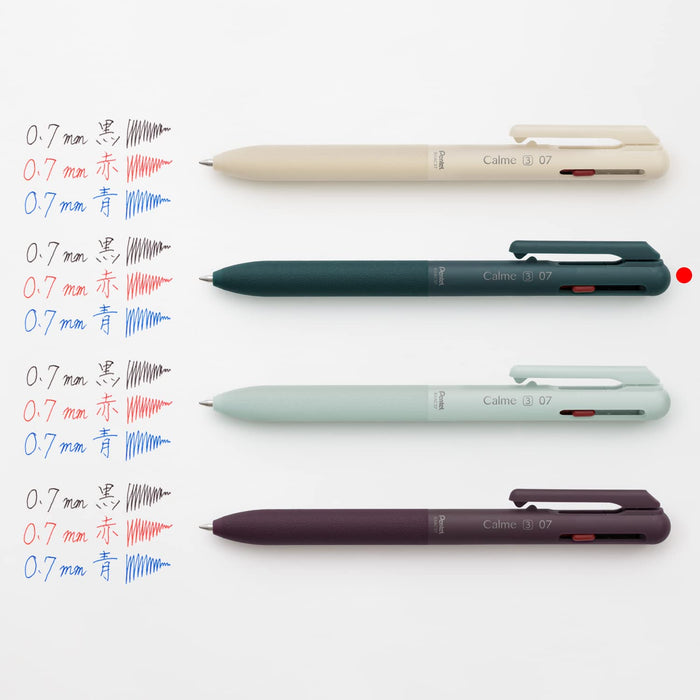 Pentel Calme 3-Color 0.7mm Ballpoint Pen in Turquoise Blue-Kiichin - The #1 Place for Japanese Goods in Your Hand!