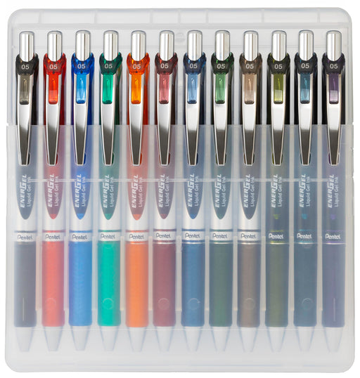 Pentel Energel 0.5mm 12 Colors Ballpoint Pen Set with Stand Case-Kiichin - The #1 Place for Japanese Goods in Your Hand!