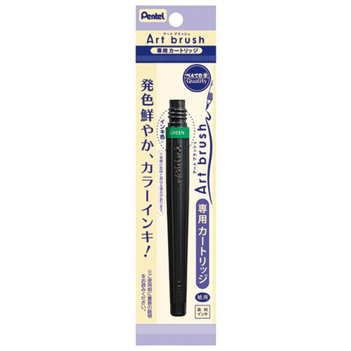 Pentel Art Brush XFR-104 Set of 10 Green Brush Pen Cartridges by Pentel-Kiichin - The #1 Place for Japanese Goods in Your Hand!