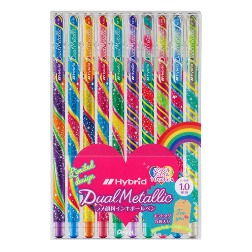 Pentel 10-Color Hybrid Dual Metallic Ballpoint Pen K110Wr-10St-Kiichin - The #1 Place for Japanese Goods in Your Hand!