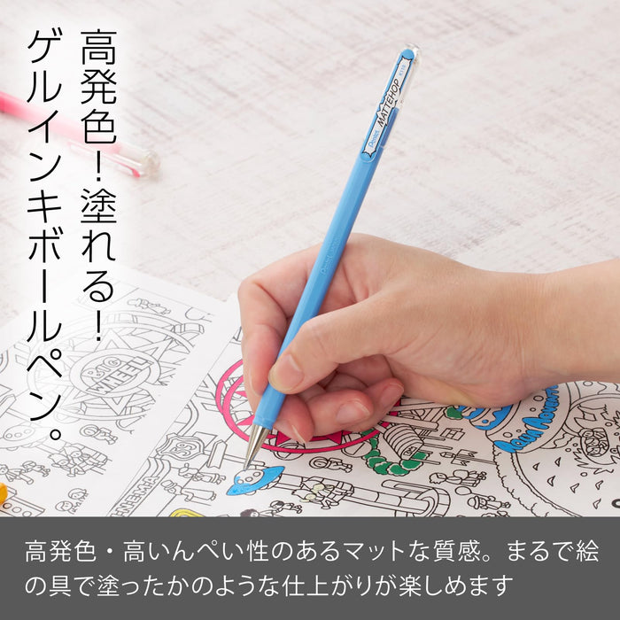 Pentel 10-Piece Matte Hop Sky Blue Color Ballpoint Pen Set K110-Vs-Kiichin - The #1 Place for Japanese Goods in Your Hand!