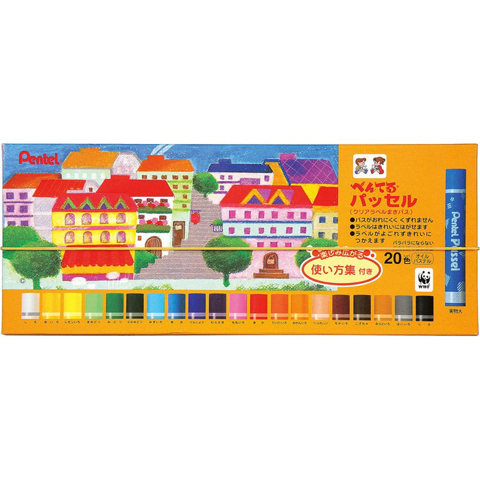 Pentel 20 Colors Crayon Set Ghpar-20 Pass Passel Series-Kiichin - The #1 Place for Japanese Goods in Your Hand!