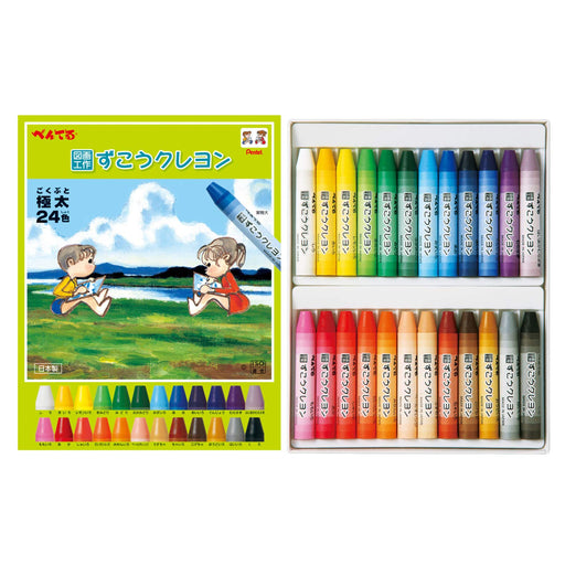 Pentel Zuko 24-Color Crayon Set Ptcg1-24 Series by Pentel-Kiichin - The #1 Place for Japanese Goods in Your Hand!
