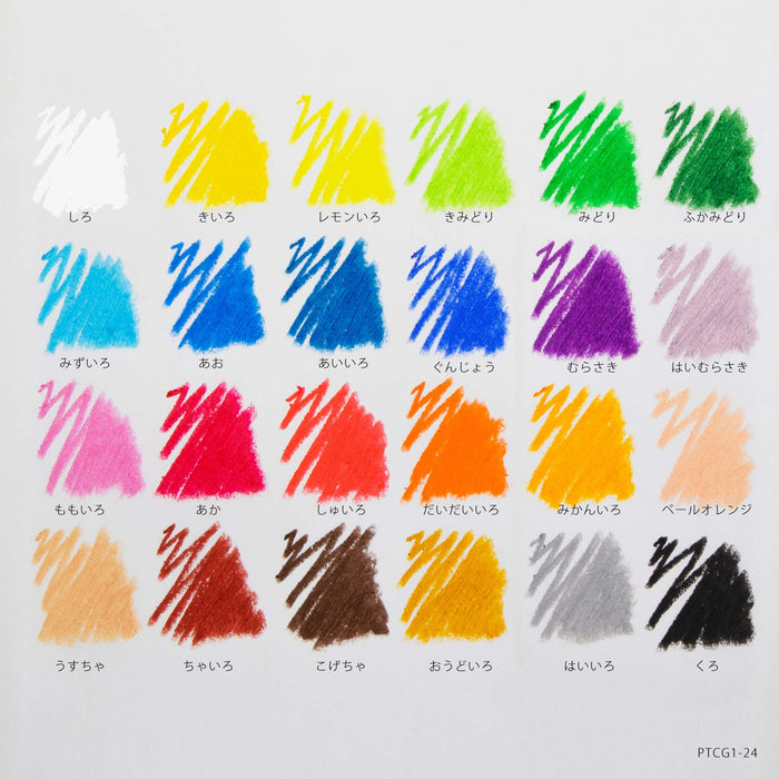 Pentel Zuko 24-Color Crayon Set Ptcg1-24 Series by Pentel-Kiichin - The #1 Place for Japanese Goods in Your Hand!