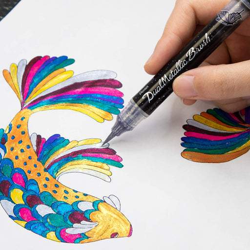 Pentel Dual Metallic Blush Silver Xgfh-Dz Premium Writing Tool-Kiichin - The #1 Place for Japanese Goods in Your Hand!