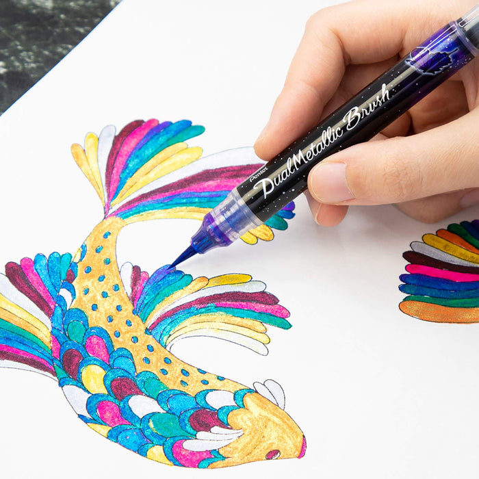 Pentel Dual Metallic Blush Violet and Blue XGFH-DV Model-Kiichin - The #1 Place for Japanese Goods in Your Hand!