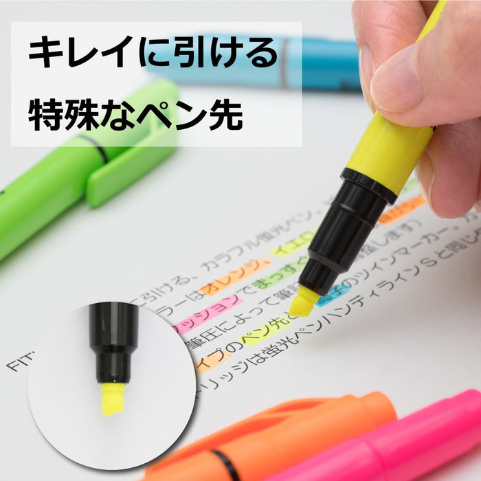 Pentel 5-Color Fit Line Highlighter Set SLW11-5 Versatile Writing Tools-Kiichin - The #1 Place for Japanese Goods in Your Hand!