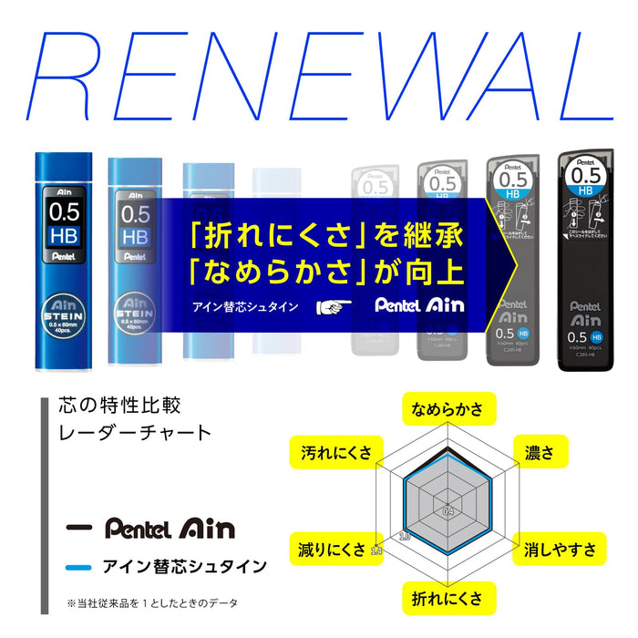 Pentel Blue Stein Mechanical Pencil Refill Lead 0.5mm 10-Piece Set-Kiichin - The #1 Place for Japanese Goods in Your Hand!