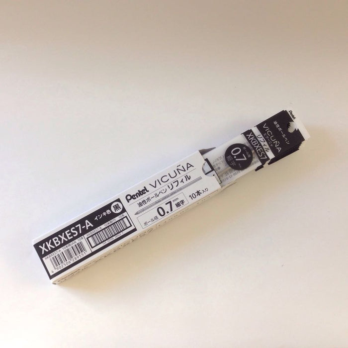 Pentel Vicuna Ex 0.7mm Black Ballpoint Pen Refill - Pack of 10-Kiichin - The #1 Place for Japanese Goods in Your Hand!