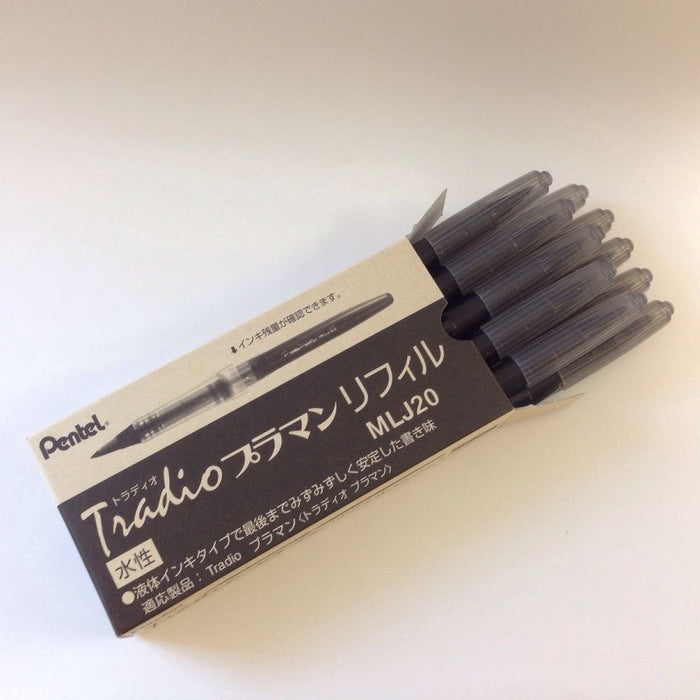 Pentel Tradio Plaman Black Cartridge 10 Pieces - Mlj20-A by Pentel-Kiichin - The #1 Place for Japanese Goods in Your Hand!