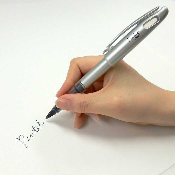 Pentel Tradio Plaman Silver Shaft Pen TRJ74 - High-Quality Writing Instrument-Kiichin - The #1 Place for Japanese Goods in Your Hand!
