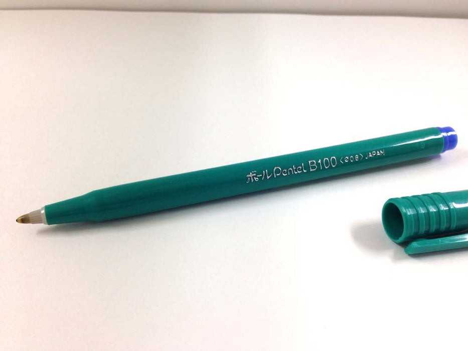 Pentel B100-Cd Blue Water-Based Ballpoint Pen 10 Pieces Pack-Kiichin - The #1 Place for Japanese Goods in Your Hand!