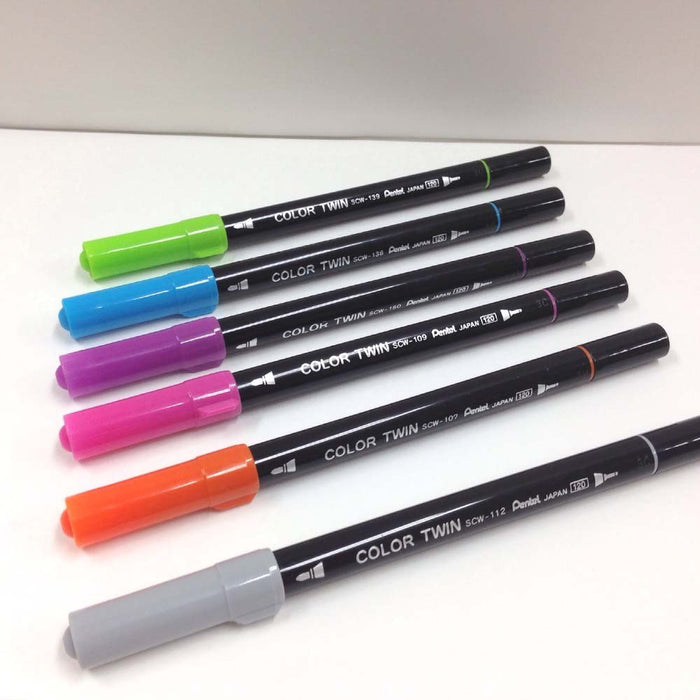Pentel 36 Color Set Water-Based Twin Pen Set SCW-36-Kiichin - The #1 Place for Japanese Goods in Your Hand!