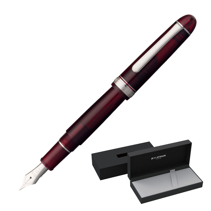 Platinum #3776 Century Burgundy Fountain Pen with Extra Thick Rhodium Pnb-18000Cr #71-5-Kiichin - The #1 Place for Japanese Goods in Your Hand!