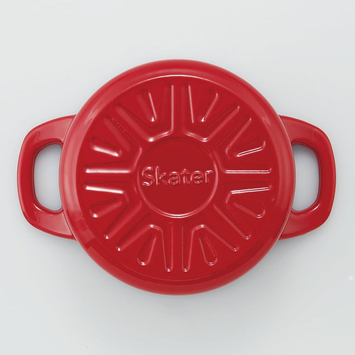 Skater Ih Compatible 16Cm Enameled Cocotte Pot in Paprika Red Iron Cooking Pot