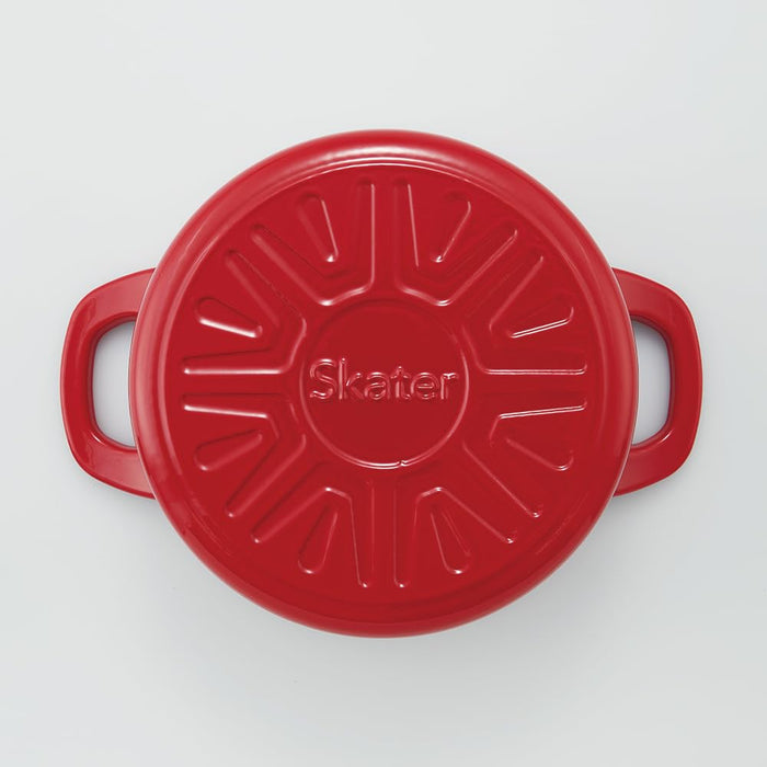 Skater Ih Compatible 24Cm Paprika Red Enameled Cast Iron Cocotte Pot