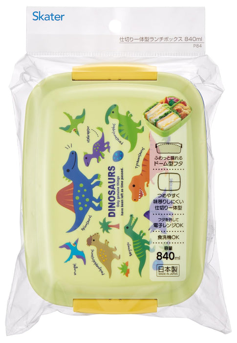 Skater Kids Lunch Box Dome Shape 820Ml Dinosaur Print Made in Japan