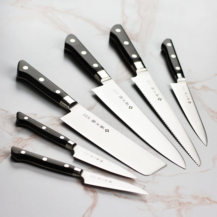 Tojiro Dp Slim Acacia 8-Piece Knife Block Set - Premium Japanese Cutlery