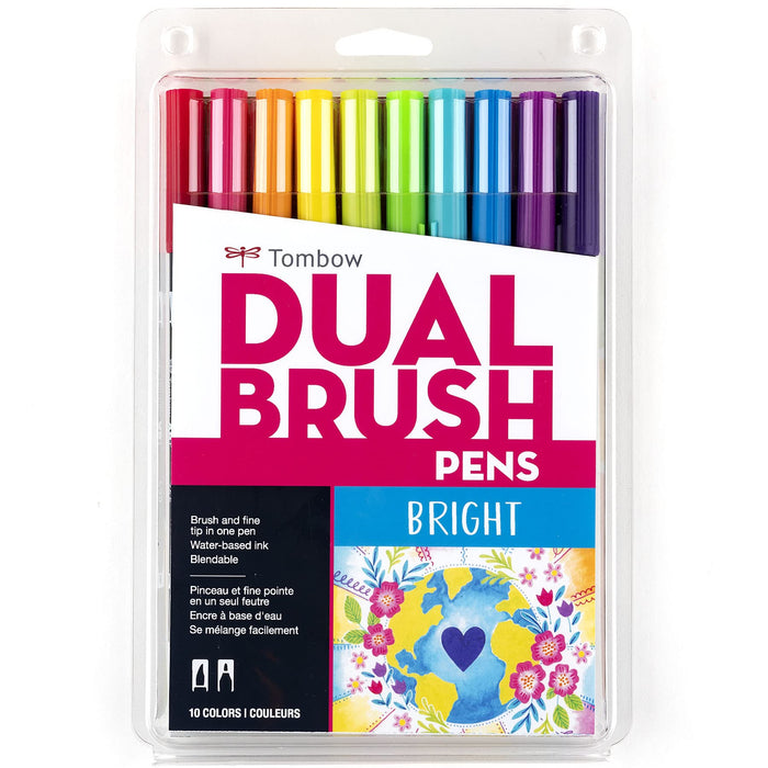 Tombow Bright Dual Brush Pens Pack of 10 - Authentic Tombow Import Goods-Kiichin - The #1 Place for Japanese Goods in Your Hand!
