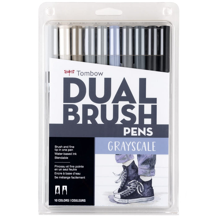 Tombow Gray Scale Dual Brush Pens Pack of 10 - Imported Tombow Product-Kiichin - The #1 Place for Japanese Goods in Your Hand!