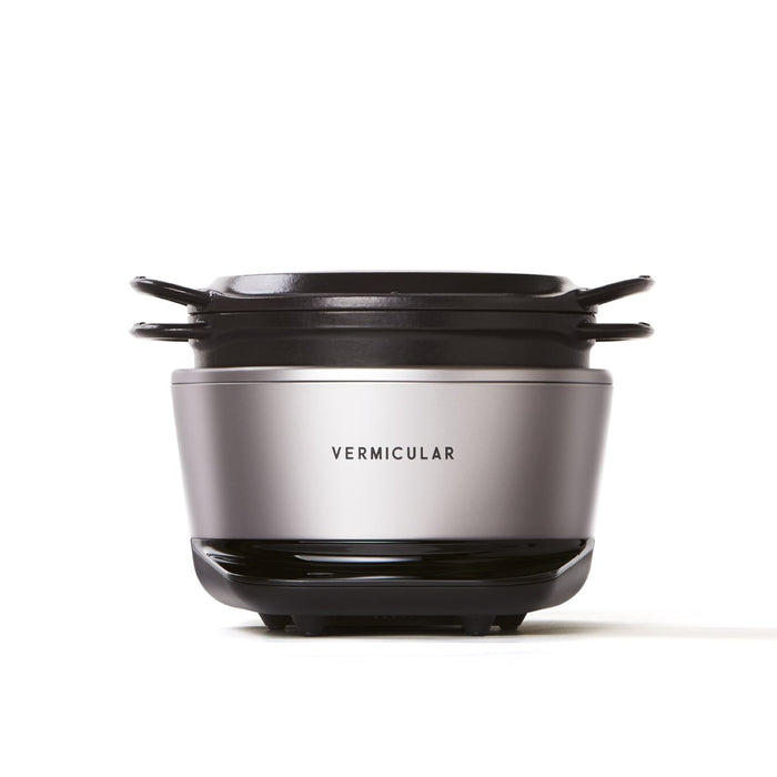 Vermicular Rice Pot Mini 3-Cup Rice Cooker Silver with Exclusive Recipes
