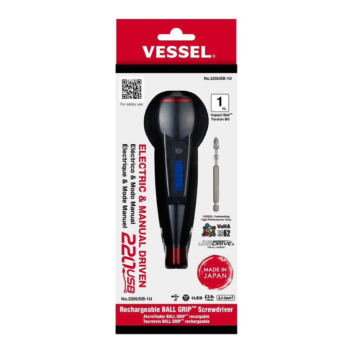 Vessel 220Usb-1U Cordless Rechargeable Driver Ball Grip Japan Made