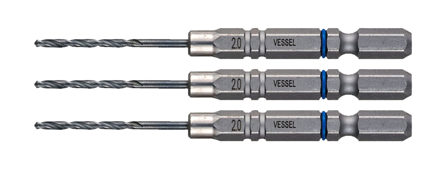 Vessel 3 Piece Ironwork Drill Bit Set Amd3S-2.0 Cushion Drill 2.0mm-Kiichin - The #1 Place for Japanese Goods in Your Hand!