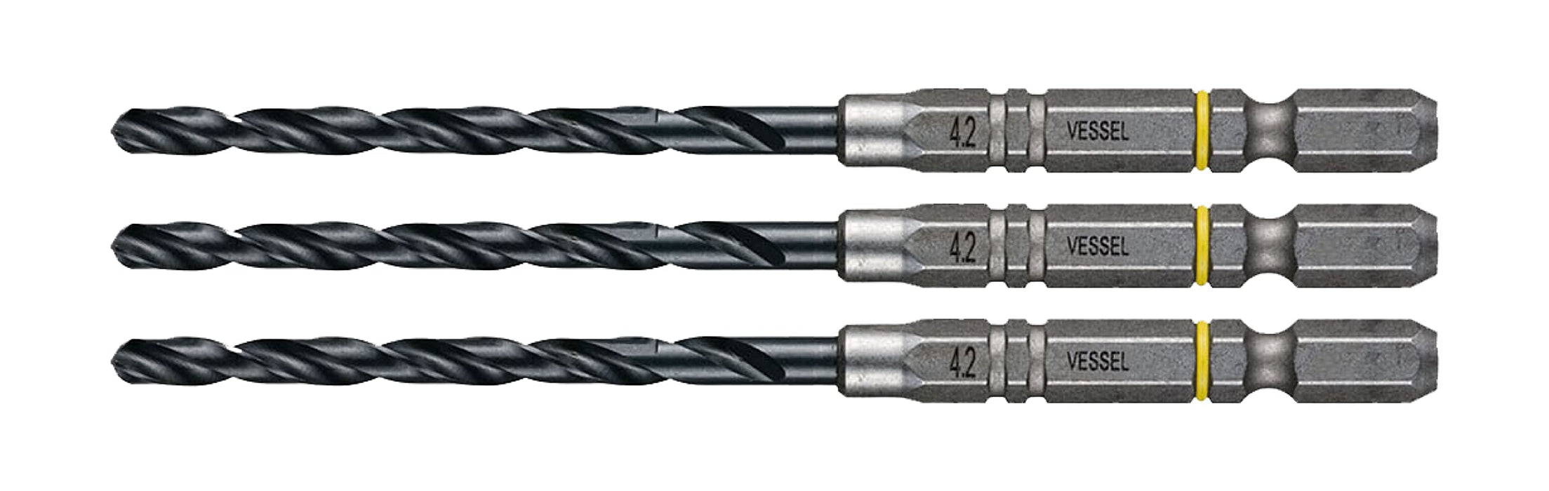 Vessel 3 Piece 4.2mm Cushion Drill Bit Set for Ironwork - AMD3S-4.2-Kiichin - The #1 Place for Japanese Goods in Your Hand!