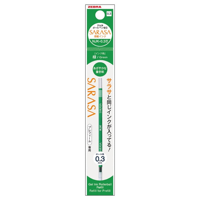 Zebra Brnjk3G Green Ballpoint Pen Refills - Prefeel Sarasa Njk-0.3 Lead - Pack of 10-Kiichin - The #1 Place for Japanese Goods in Your Hand!