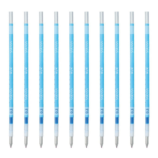 Zebra 10-Pack Prefeel Sarasa Light Blue Ballpoint Pen Refill 0.3mm Lead - Zebra-Kiichin - The #1 Place for Japanese Goods in Your Hand!