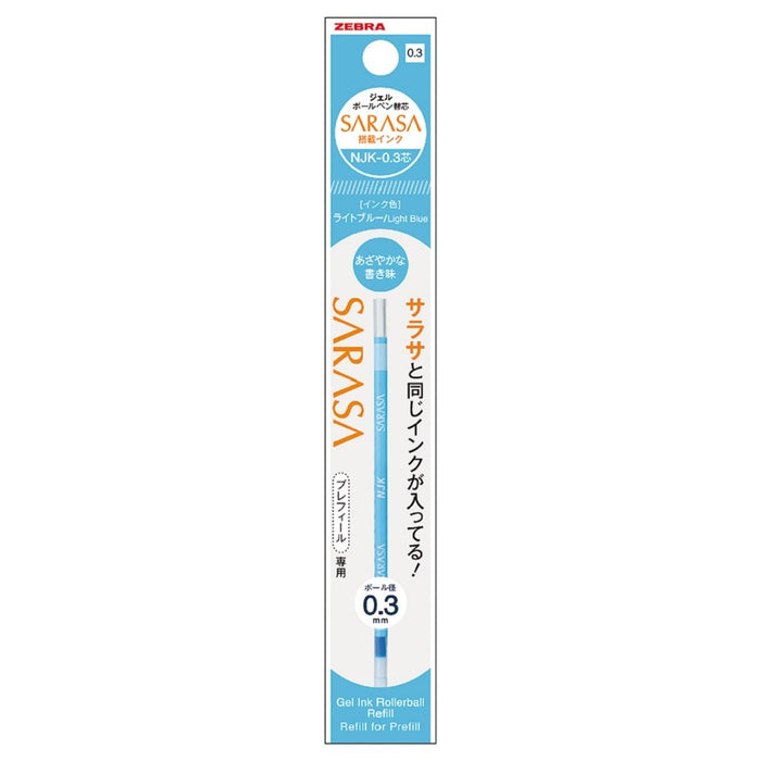 Zebra 10-Pack Prefeel Sarasa Light Blue Ballpoint Pen Refill 0.3mm Lead - Zebra-Kiichin - The #1 Place for Japanese Goods in Your Hand!