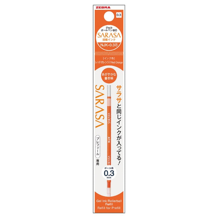 Zebra Ballpoint Pen Refill Sarasa Njk-0.3 10-Piece in Red Orange Brnjk3Ror-Kiichin - The #1 Place for Japanese Goods in Your Hand!