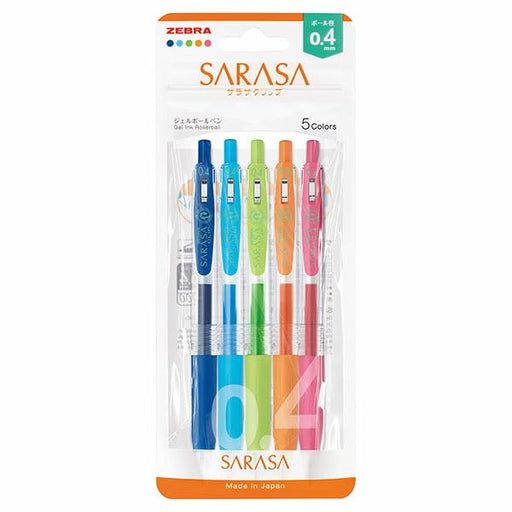 Zebra 5-Color Set Sarasa Clip Gel Ballpoint Pen 0.4mm - Zebra Jjs15-5C-N-Kiichin - The #1 Place for Japanese Goods in Your Hand!