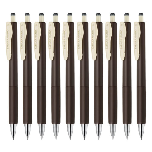 Zebra Sarasanano Gel Ballpoint Pen 0.3mm Brown Gray 10-Pack-Kiichin - The #1 Place for Japanese Goods in Your Hand!