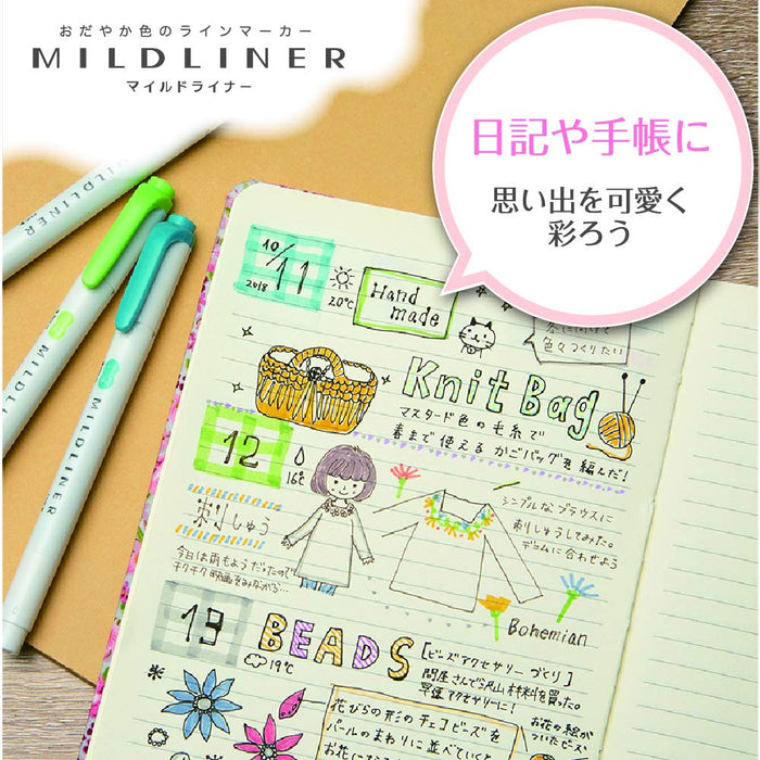 Zebra Citrus Green Mild Highlighter Liner 10 Piece Pack-Kiichin - The #1 Place for Japanese Goods in Your Hand!