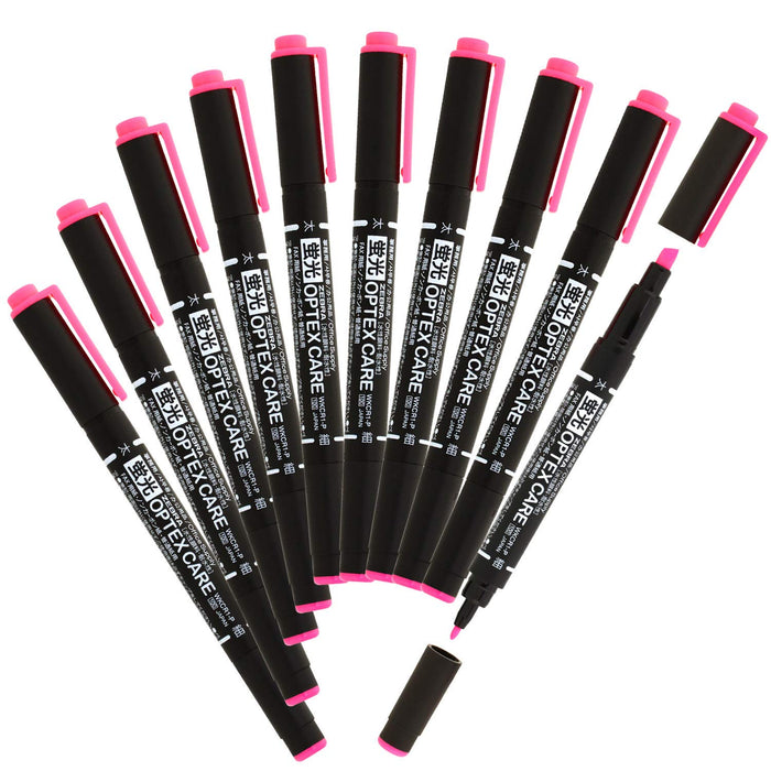 Zebra Optex Care Pink Highlighter Pack of 10 - B-Wkcr1-P-Kiichin - The #1 Place for Japanese Goods in Your Hand!