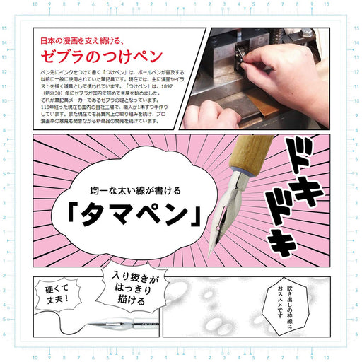 Zebra Tama No.120 Manga Pen Nib 10-Piece Set Pt-6B-Ck Zebra-Kiichin - The #1 Place for Japanese Goods in Your Hand!