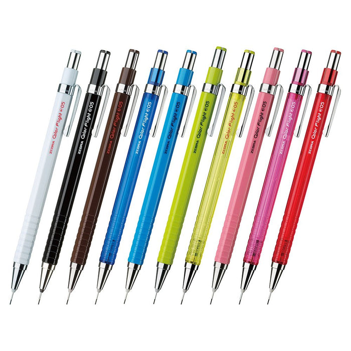 Zebra White Color Flight Mechanical Pencil 0.5 - Pack of 10 - B-Ma53-W-Kiichin - The #1 Place for Japanese Goods in Your Hand!