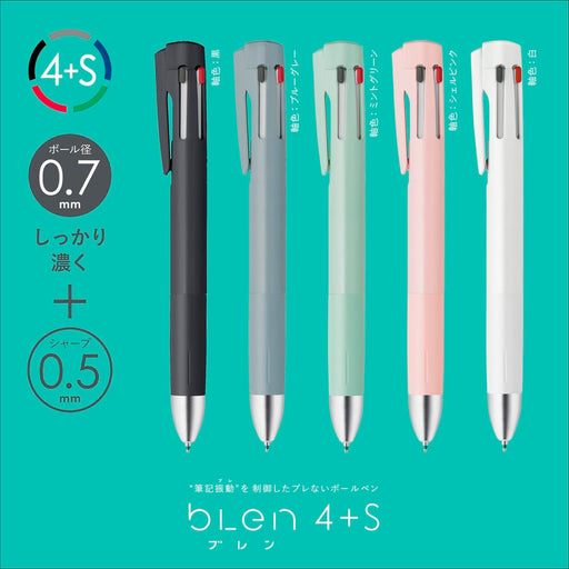 Zebra B4Sa88-Bgr Multifunctional Pen 0.7mm Blue Gray - Versatile Writing Tool-Kiichin - The #1 Place for Japanese Goods in Your Hand!