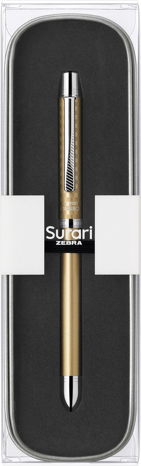 Zebra Shabo 2000 Multifunctional Pen Champagne Gold Case - PC-SB27-CGO-Kiichin - The #1 Place for Japanese Goods in Your Hand!